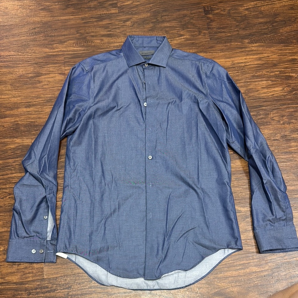Calvin Klein Men's Navy Button Down Shirt